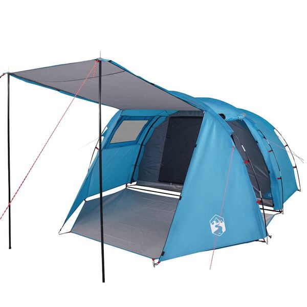 vidaXL Tente de camping tunnel 4 personnes bleu imperméable