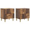 vidaXL Cabinet de chevet 2 pi&egrave;ces Bois ancien 43 x 34,5 x 48 cm