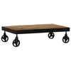 vidaXL Table basse avec roulettes Bois de manguier massif 100x60x26 cm