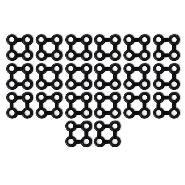 vidaXL Connecteurs de tapis 20 pcs caoutchouc noir