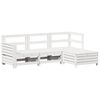 vidaXL Salon de jardin 4 pcs blanc bois de pin massif