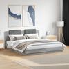 vidaXL Cadre de lit avec LED sans matelas sonoma gris 180x200 cm