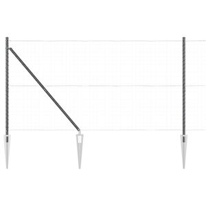 vidaXL Poteau de cl&ocirc;ture. 26 pcs Gris 3,2 x 3,2 x 185 cm