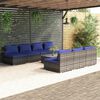 vidaXL Salon de jardin 8 pcs avec coussins r&eacute;sine tress&eacute;e gris