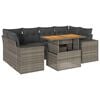 vidaXL Salon de jardin avec coussins 7 pcs gris r&eacute;sine tress&eacute;e