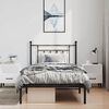 vidaXL Cadre de lit m&eacute;tal sans matelas avec t&ecirc;te de lit noir 100x190cm