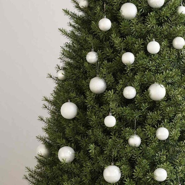 vidaXL Ensemble de boules de Noël 100 pcs Blanc