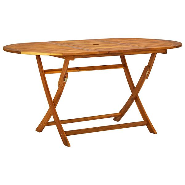 vidaXL Ensemble &agrave; manger de jardin 5pcs bois d'acacia solide textil&egrave;ne