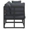 vidaXL Mobilier de jardin avec coussin avec oreiller Noir Aluminium