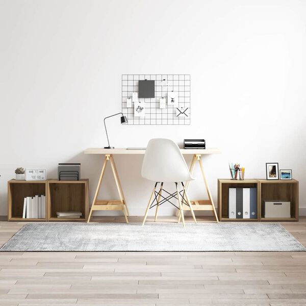 vidaXL Ensemble meuble TV 4 pcs Ch&ecirc;ne artisanal 37 x 35 x 37,5 cm