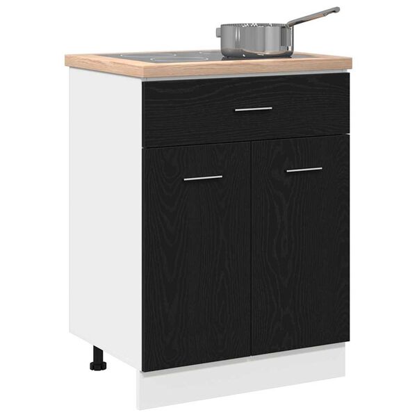 vidaXL Armoire suspendue avec tiroir Ch&ecirc;ne noir 60 x 46 x 81,5 cm