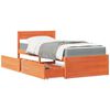 vidaXL Lit avec tiroirs/matelas cire marron 90x200 cm bois massif pin