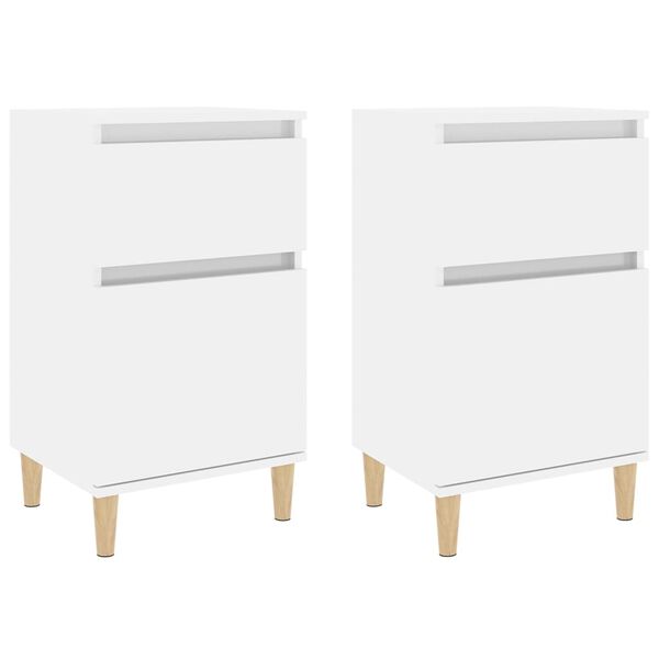 vidaXL Tables de chevet 2 pcs blanc brillant 40x35x70 cm