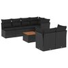 vidaXL Salon de jardin 8 pcs avec coussins noir r&eacute;sine tress&eacute;e