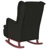 vidaXL Fauteuil avec pieds &agrave; bascule en bois d'h&eacute;v&eacute;a Noir Velours