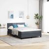 vidaXL Lit &agrave; ressorts avec matelas Gris fonc&eacute; 140 x 190 cm Velours