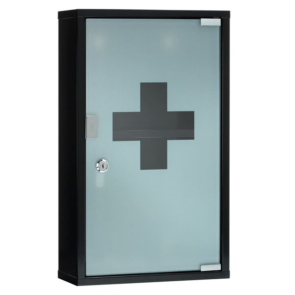 FIRST AID ONLY Armoire d'urgence 30x12x50 cm Noir