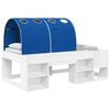 vidaXL Cadre de lit avec tunnel 3 pcs Blanc et bleu Bois d'ing&eacute;nierie