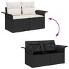 vidaXL Ensemble de canap&eacute; de jardin 7 pcs Noir et Cr&egrave;me polyrotin