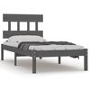 vidaXL Cadre de lit Gris Bois massif 100x200 cm