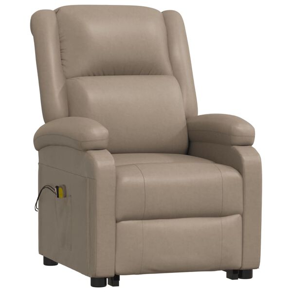 vidaXL Fauteuil de massage Cappuccino Similicuir