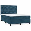vidaXL Sommier &agrave; lattes de lit et matelas Bleu fonc&eacute; 140x200cm Velours