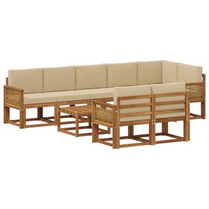 vidaXL Ensemble de canap&eacute;s d'ext&eacute;rieur 9 pcs Naturel et Beige