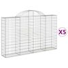 vidaXL Paniers &agrave; gabions arqu&eacute;s 5 pcs 200x30x120/140 cm Fer galvanis&eacute;
