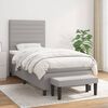 vidaXL Sommier &agrave; lattes de lit et matelas Gris clair 90x190 cm Tissu