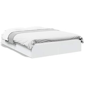 vidaXL Cadre de lit avec tiroirs sans matelas blanc 120x200 cm