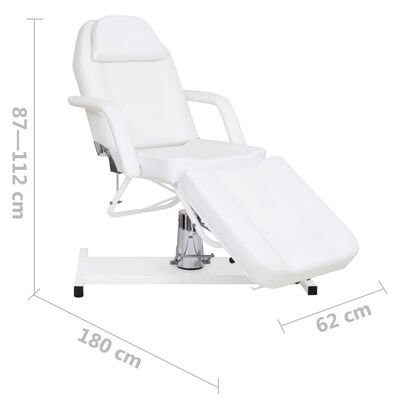 vidaXL Table de massage Blanc 180x62x(87-112) cm