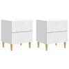 vidaXL Table de chevet 2 pc Blanc 43 x 34,5 x 48 cm Bois d'ing&eacute;nierie