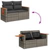 vidaXL Salon de jardin 4 pcs avec coussins gris r&eacute;sine tress&eacute;e