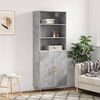 vidaXL Buffet haut Gris b&eacute;ton 69,5x34x180 cm Bois d'ing&eacute;nierie