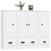 vidaXL Buffets 3 pcs blanc bois d'ing&eacute;nierie