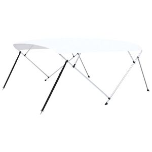 vidaXL Auvent bimini &agrave; 4 arceaux Blanc 243x(230-244)x137 cm