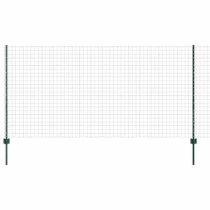vidaXL Cl&ocirc;ture Euro avec poteau 25 x 1,2 m Acier recouvert de PVC Vert