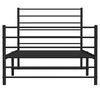 vidaXL Cadre de lit m&eacute;tal sans matelas avec pied de lit noir 90x190 cm