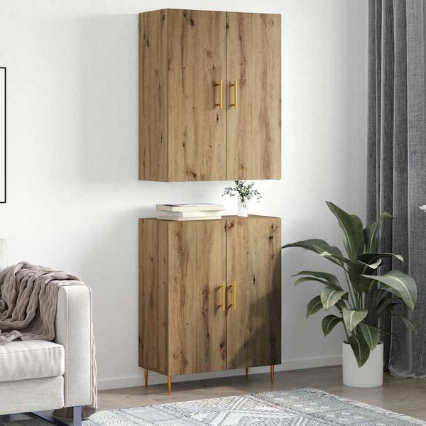 vidaXL Haut Armoire Montage mural ch&ecirc;ne artisanal 69,5 x 34 x 180 cm