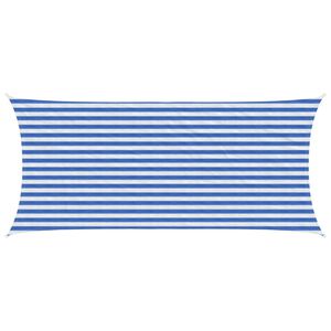 vidaXL Voile d'ombre Bleu et Blanc 2 x 5 m HDPE