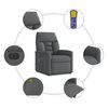 vidaXL Fauteuil inclinable de massage &eacute;lectrique gris fonc&eacute; tissu