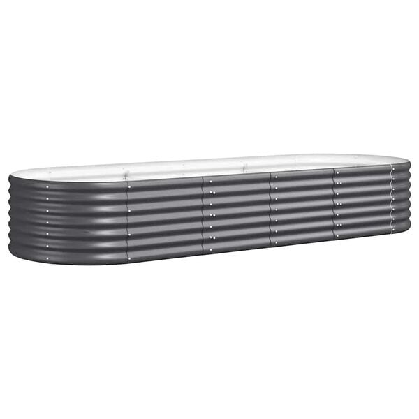 vidaXL Lit sur&eacute;lev&eacute; de jardin Acier galvanis&eacute; Anthracite