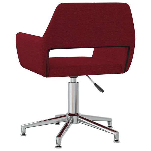 vidaXL Chaise pivotante de salle &agrave; manger Rouge bordeaux Tissu