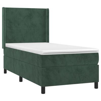 vidaXL Sommier à lattes de lit avec matelas Vert foncé 90x190 cm