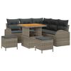 vidaXL Ensemble de canap&eacute; de jardin avec coussin 8 pcs Gris