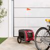 vidaXL Remorque de v&eacute;lo pour animaux de compagnie rouge et gris