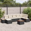 vidaXL Ensemble de canap&eacute; de jardin 8 pcs Noir et Cr&egrave;me Polyrotin