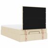 vidaXL Cadre de lit ottoman avec matelas cr&egrave;me 120x200cm tissu