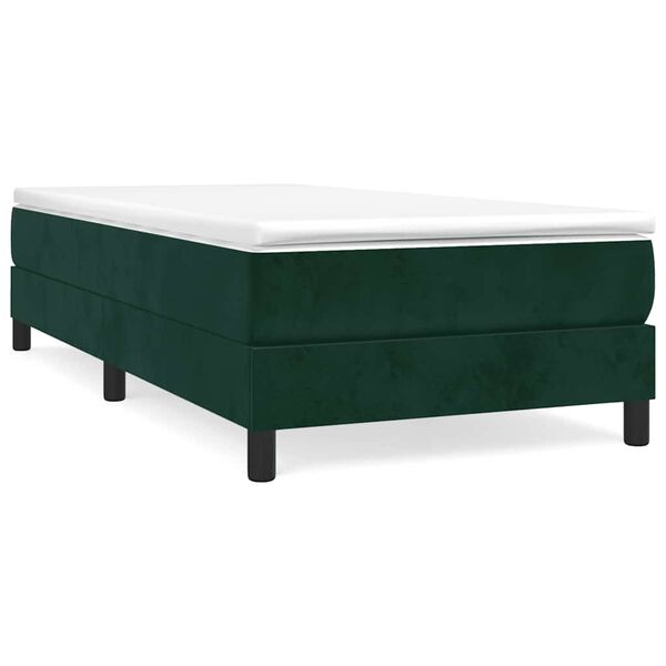 vidaXL Sommier &agrave; lattes de lit et matelas Vert fonc&eacute; 80x200 cm Velours