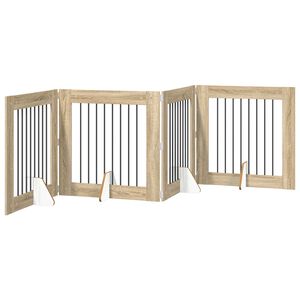 vidaXL Porte de chien pliable avec supports 4 pc Ch&ecirc;ne Sonoma 321 cm